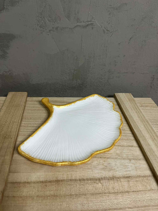 Δίσκος Βεντάλια από Πορσελάνη με Χρυσές Λεπτομέρειες