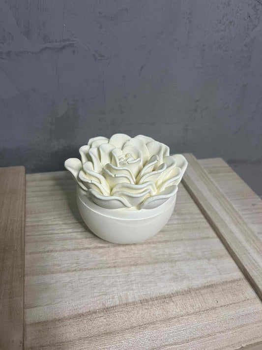 Διακοσμητικό Βαζάκι Λουλούδι με Καπάκι από Πορσελάνη